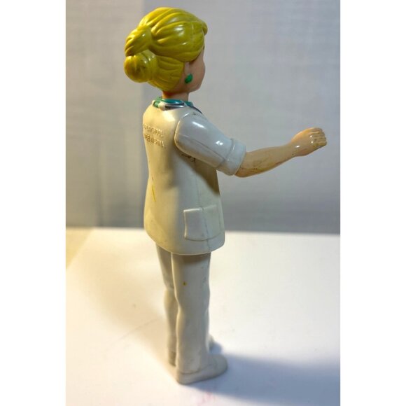 Playskool Woman Doctor Nurse Dollhouse Blonde People Doll 1994 - Picture 3 of 6